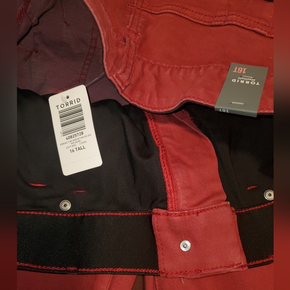 Torrid Red Flare Jeans - Picture 9 of 14